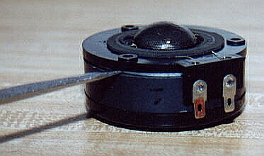 Prying up the tweeter faceplate